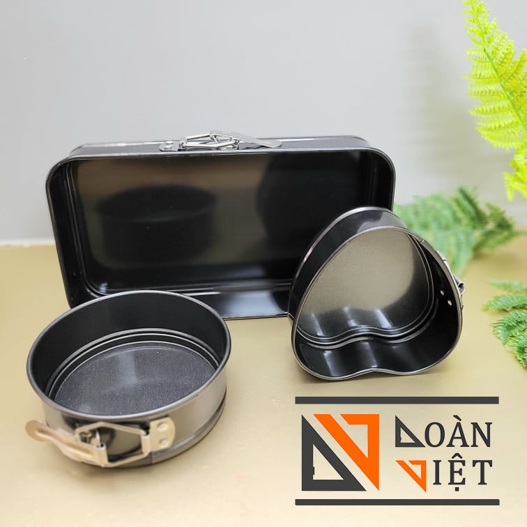 Bộ Khuôn Gài Chống dính Hình Tim - Tròn - Chữ Nhật. Khuôn Bánh Bông Lan - KHUÔN GÀI ĐẾ RỜI Thép Cacbon Không Dính. Dụng cụ làm bánh NƯỚNG TRUYỀN THỐNG gato, gateau, chiffon VUÔNG TRÒN TIM