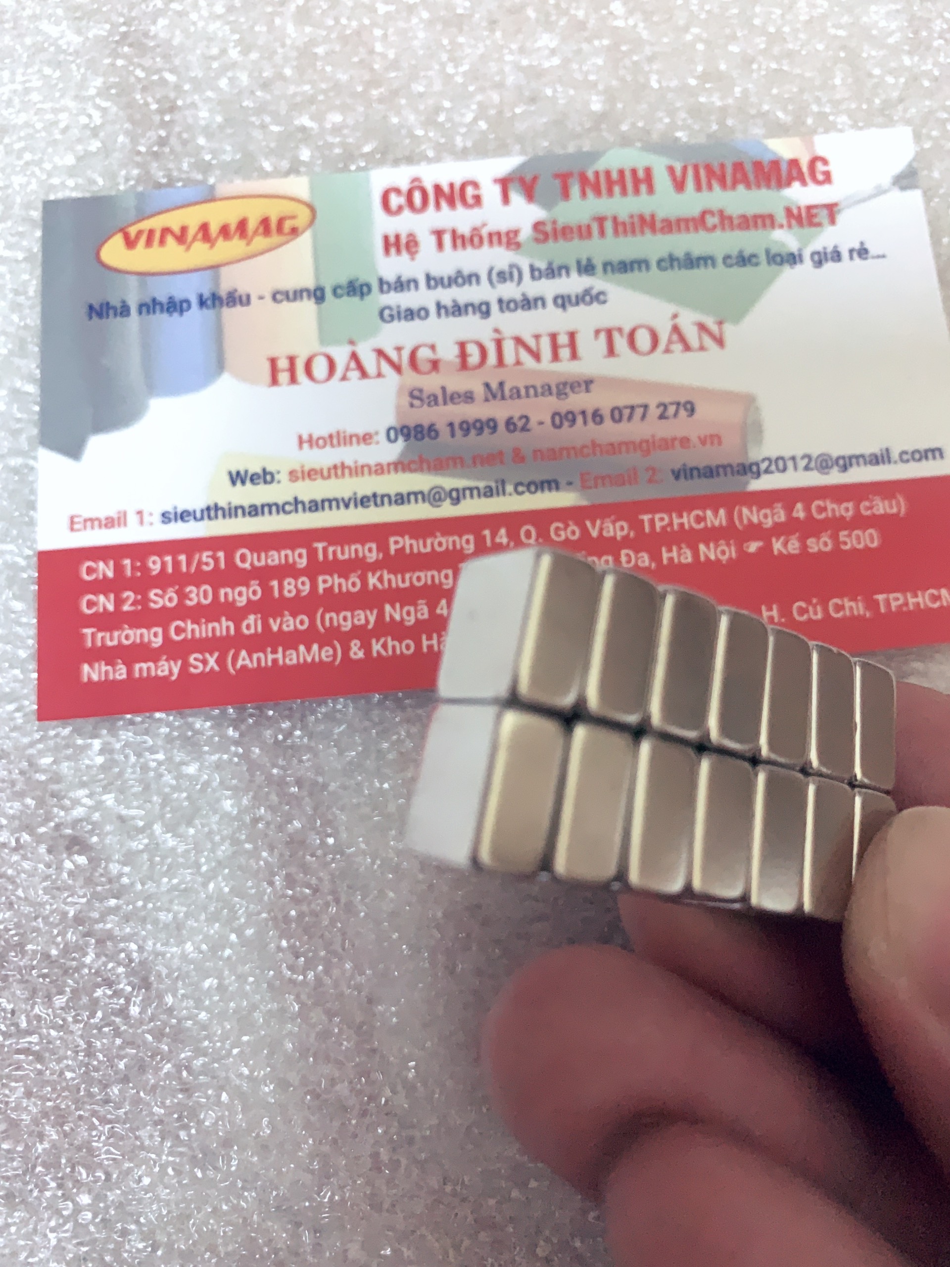 COM BO ( 10 viên nam châm đất hiếm kt 10x10x5mm)