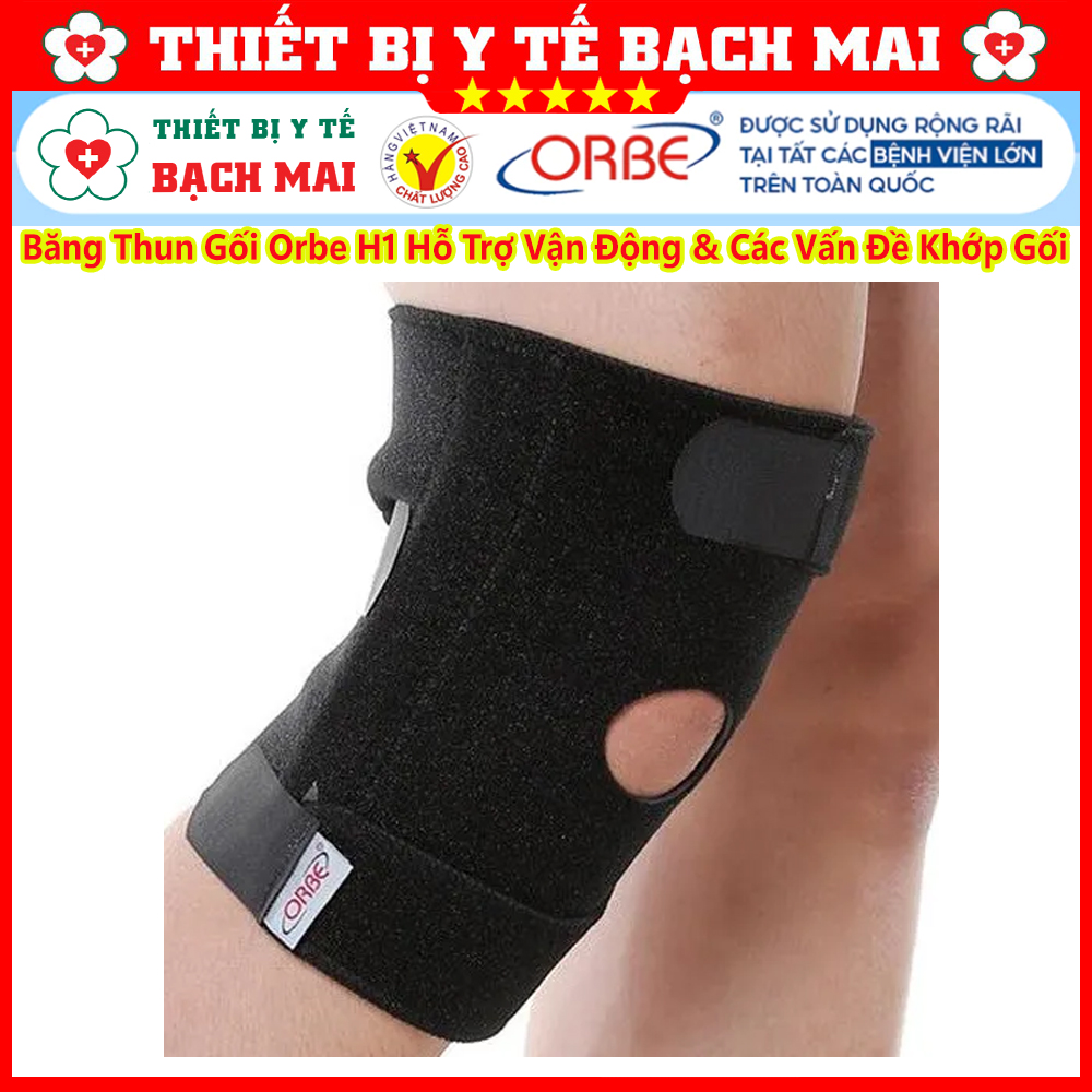 Đai Bó Đầu Gối Orbe, Băng Thun Gối Orbe H1, Đai Bảo Vệ Khớp Gối Vận Động Thể Thao, Chấn Thương