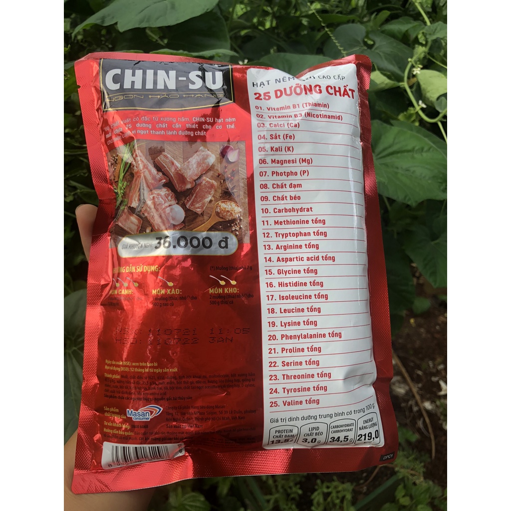 HẠT NÊM CHINSU 25 DƯỠNG CHẤT ( GÓI 400GR ). DATE 07.2022
