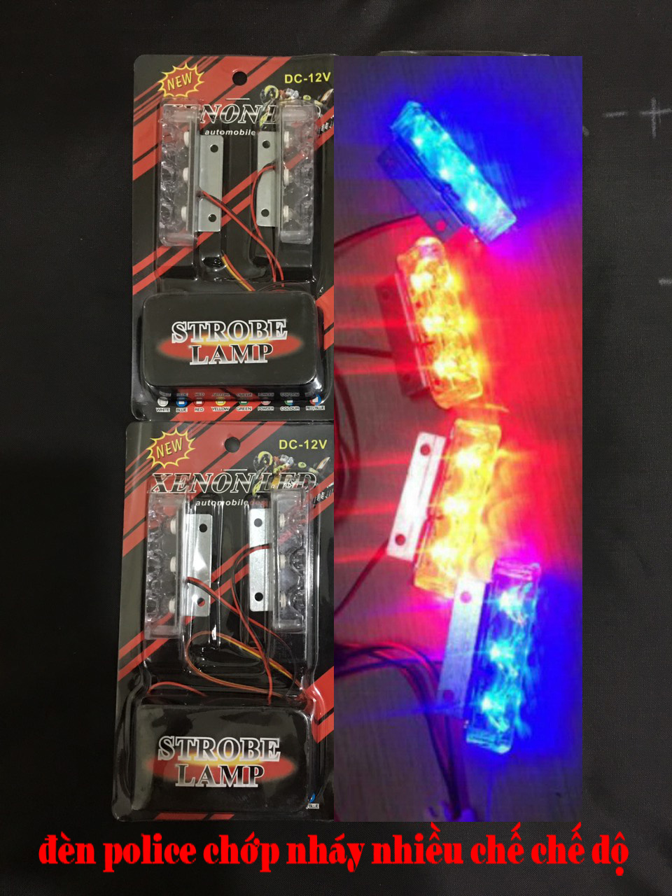 ĐÈN LED CHỚP XANH ĐỎ TRANG TRÍ XE MÁY