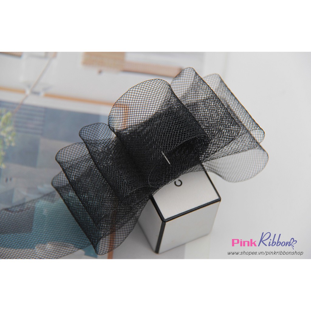 Dây lưới cứng màu đen trắng 2 sz 2.5cm và 4cm