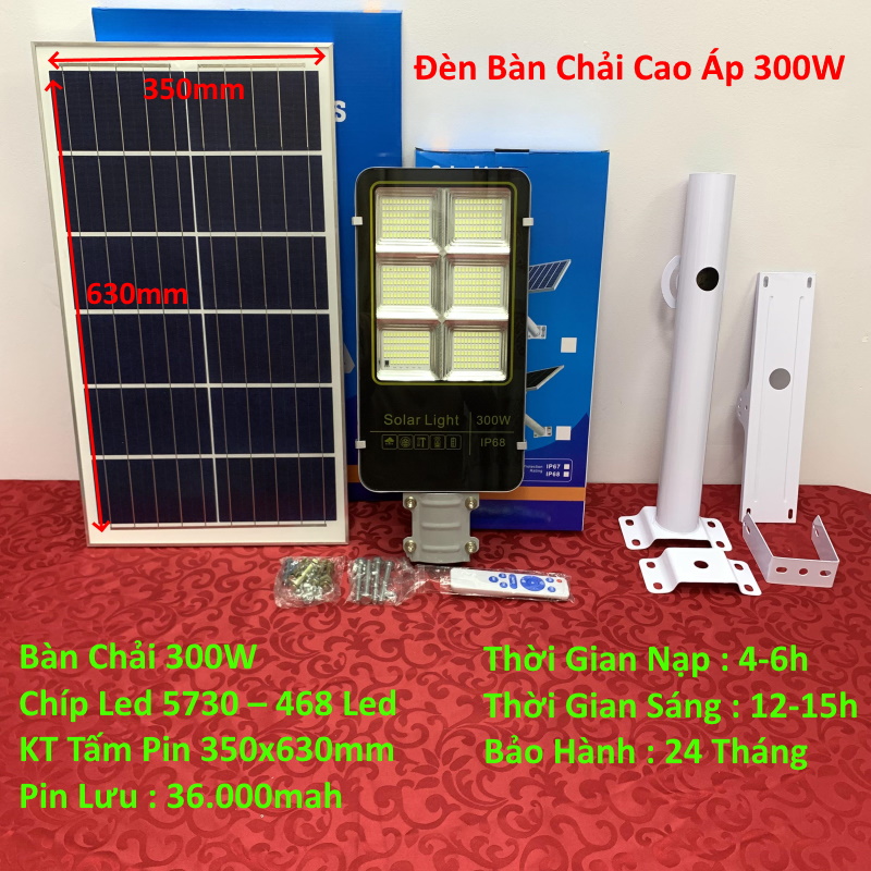 Đèn Cao Áp Năng Lượng Mặt Trời 300W Mẫu Mới IP68 Chống Nước