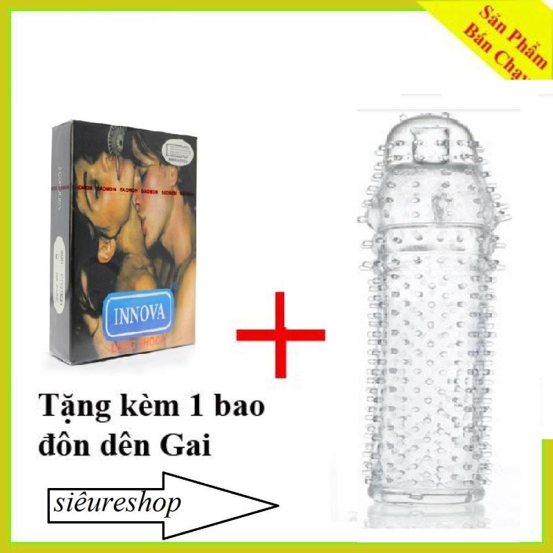 Hộp Bao cao su INNOVA gai gân , kéo dài thời gian quan hệ ( 3bcs ). Tặng 1 bao cao su sử dụng nhiều lần