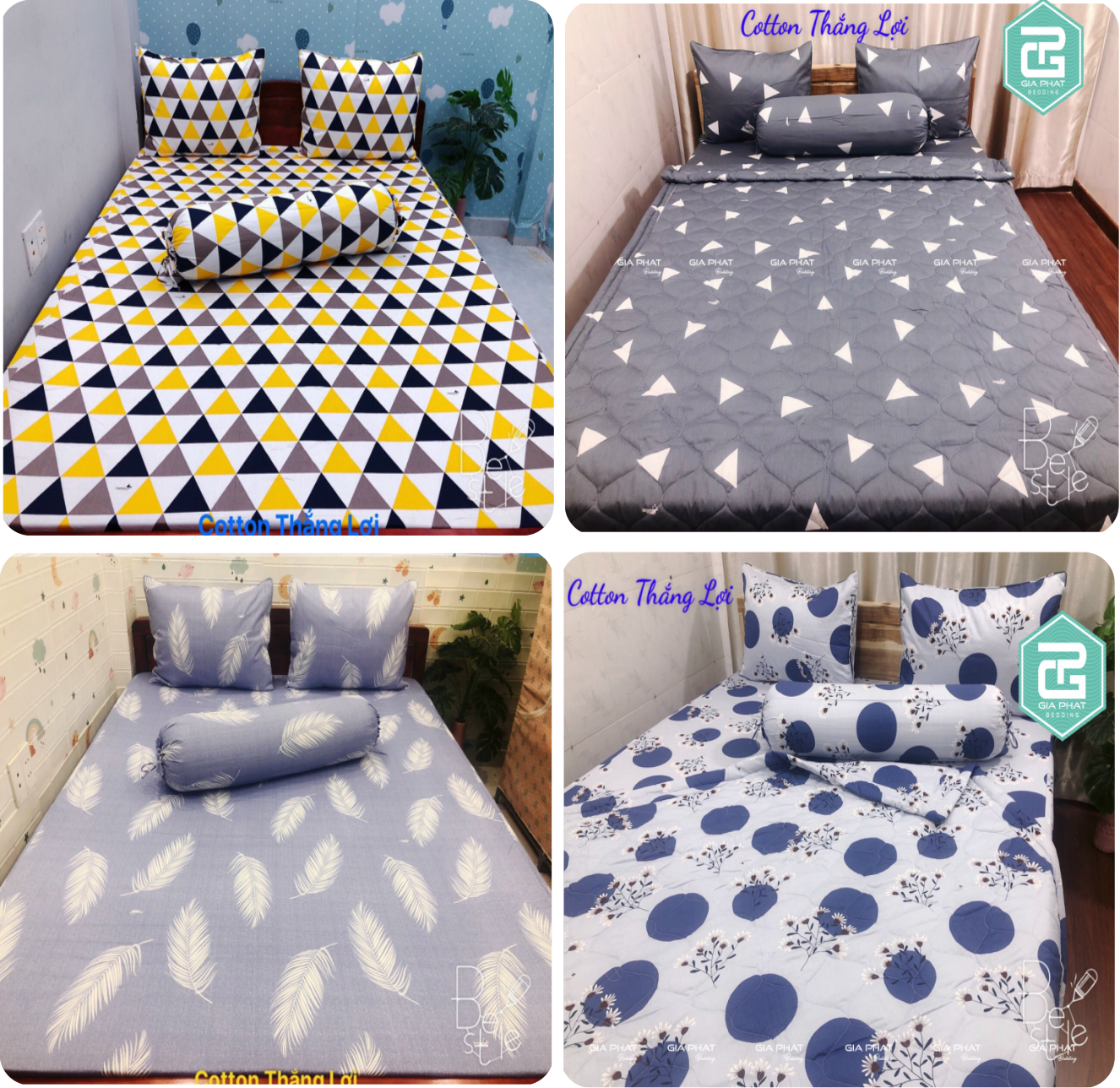 Ga Giường Cotton 100% cao cấp (không áo gối inbox chọn mẫu) đủ kích thước