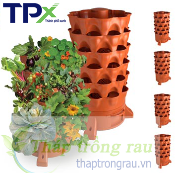 [HCM]Combo 4 tháp trồng rau hữu cơ