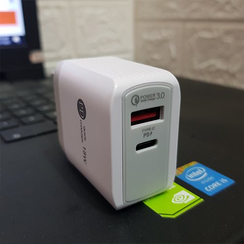 Củ sạc nhanh Usb Qc3.0 cho iphone và các máy androi hỗ trợ 2 cổng USB và Type C