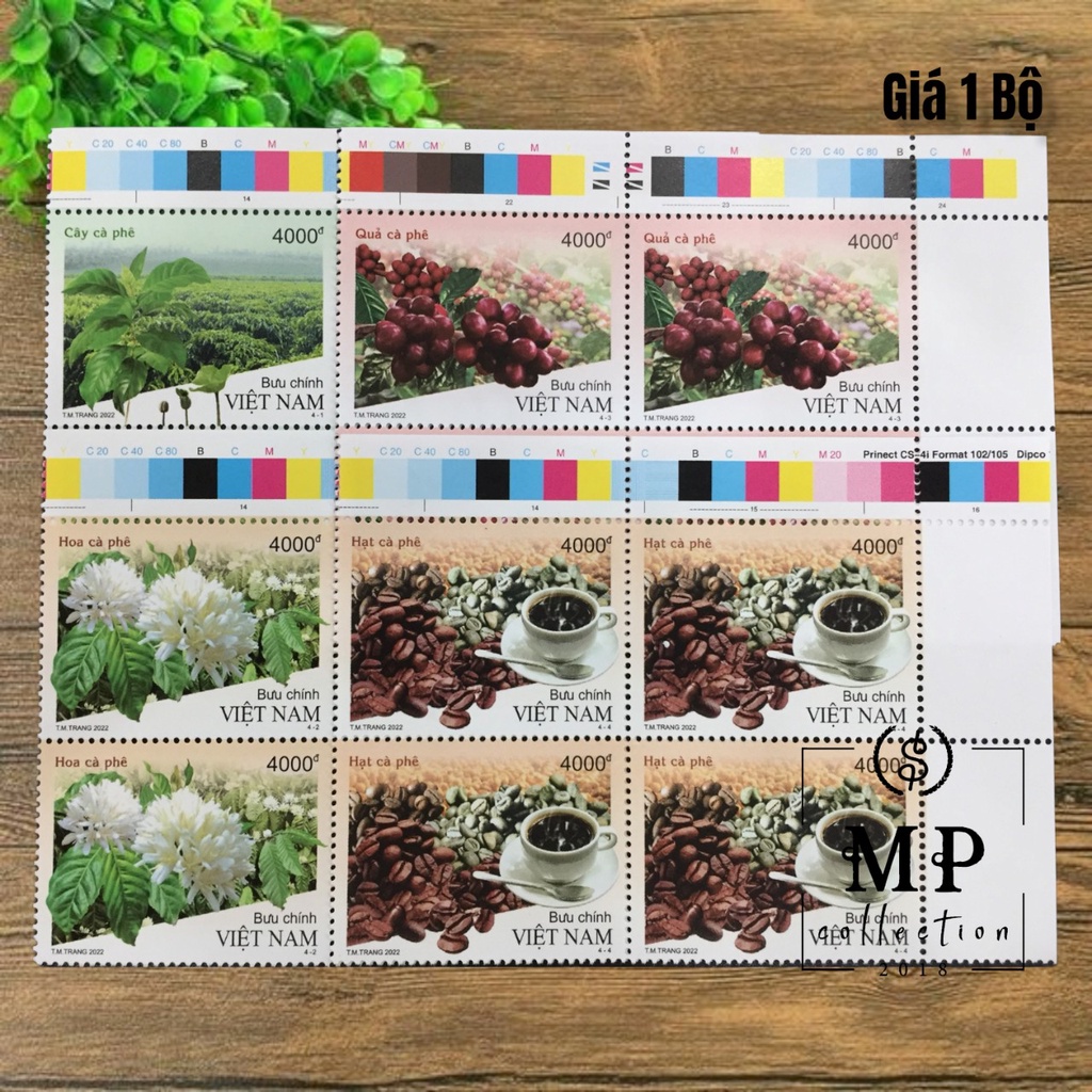 [25] Bộ tem hoa hạt quả và cây cà phê 4 tem.