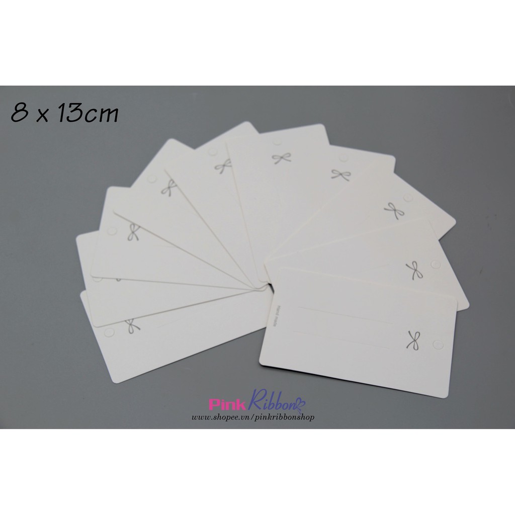 Set 10c - bìa đựng kẹp tóc hình nơ trắng 8*13cm