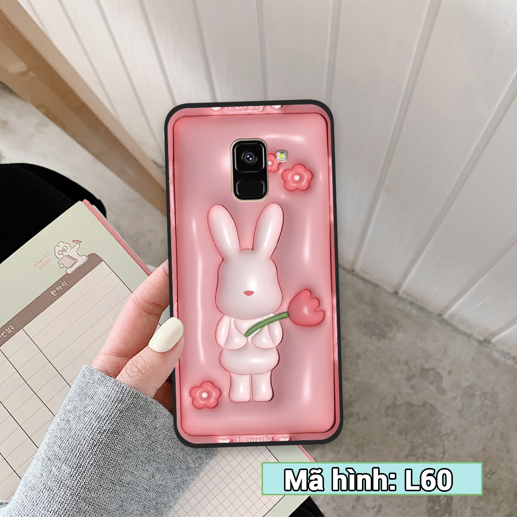 Ốp lưng samsung galaxy a8 2018 / a8 plus / a8+, ốp điện thoại samsung hình kẹo ngọt, gấu in 3d