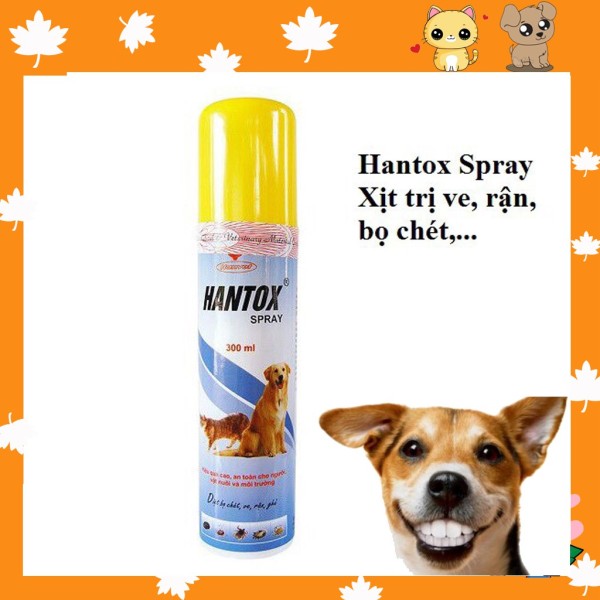 Thuốc xịt trị ve rận bọ chét cho chó mèo Hantox spray chai 300ml - Petlover