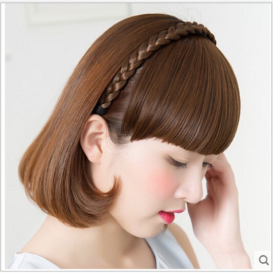 Tóc giả mái cài bính mái ngang có kẹp ( CÀI BÍNH )