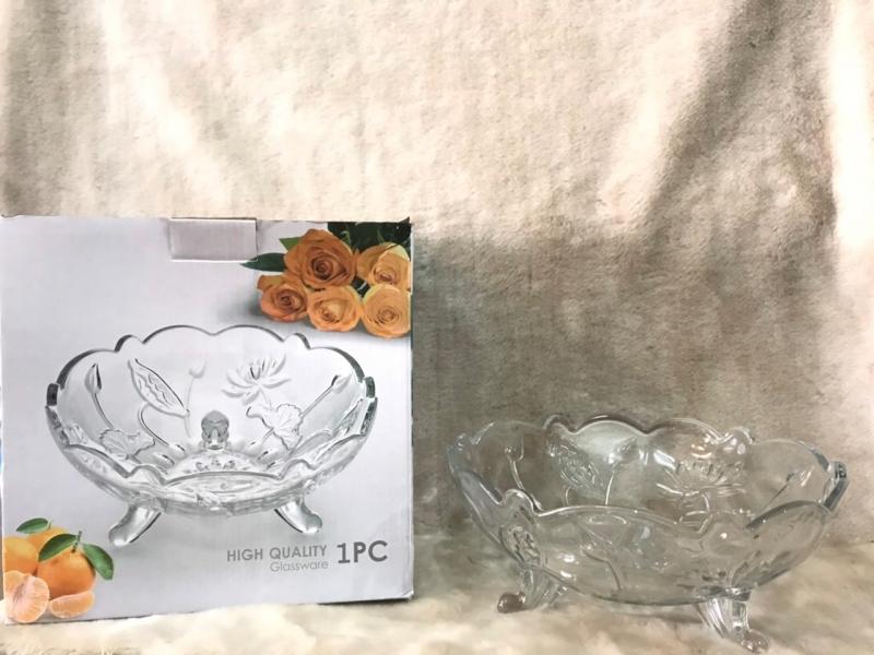 Thố đựng 3 chân thủy tinh cao cấp