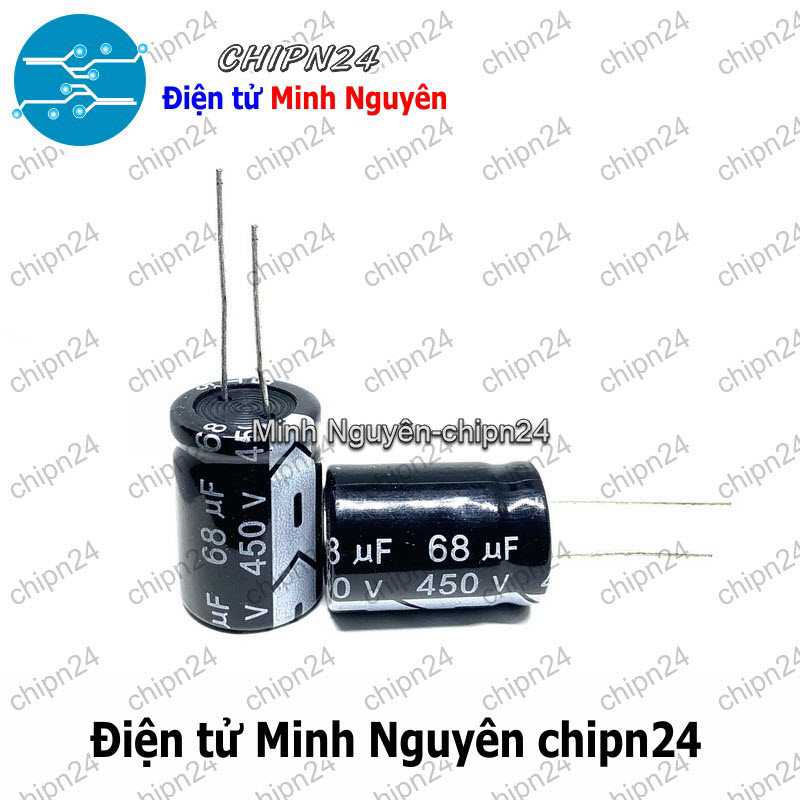 [3 con] (J20) Tụ hóa 68uF 450V Đen (18x25mm) - HH005749