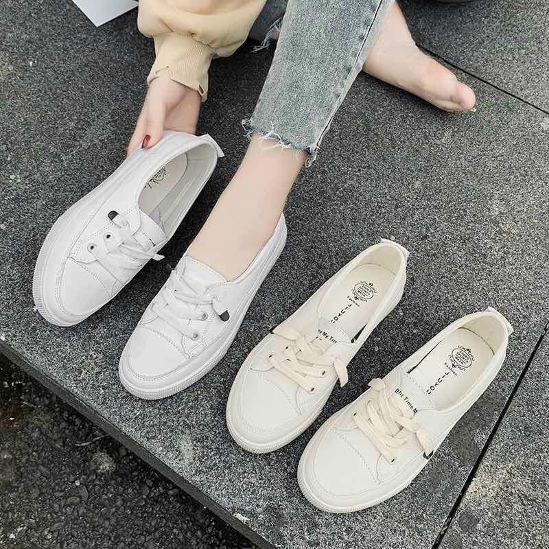 giày sneaker nữ basic aaa dây dút tinh tế vải thoáng