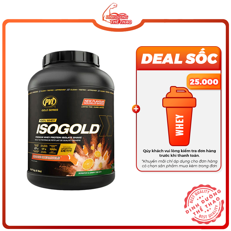 Pvl iso gold 5lbs - premium isolate 100% whey protein | sữa tăng cơ siêu tinh khiết hấp thụ nhanh