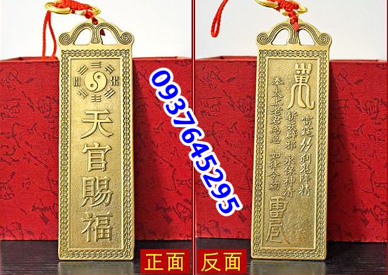 Kim bài Thiên Quan Tứ Phước đồng vàng cao cấp