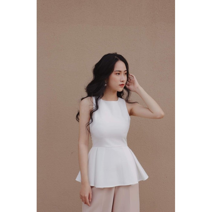 [HCM]ÁO PEPLUM CỔ TRÒN SÁT NÁCH SANG CHẢNH