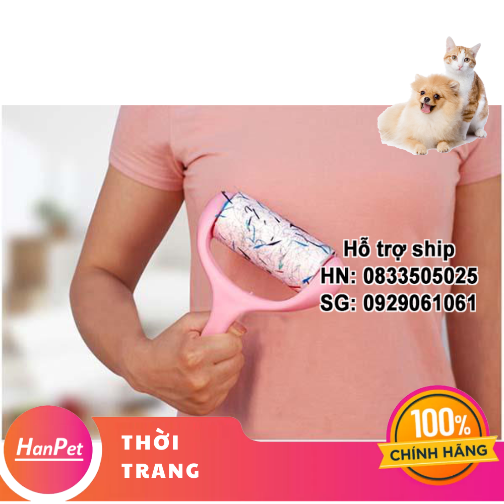 Hanpet - Cây lăn bụi cao cấp có tay cầm lăn bụi bẩn, sợi bông bám dính trên quần áo, đệm ghế cay lan bui quan ao, cay lan dinh bui quan ao chan man
