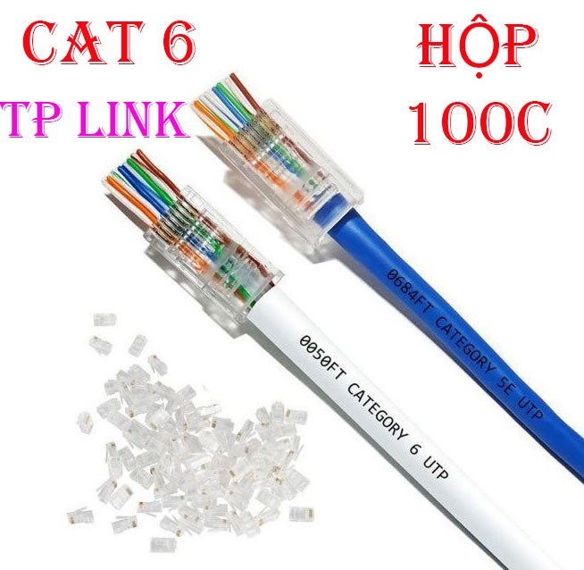HẠT MẠNG RJ45 TP-LINK XUYÊN THẤU CAT6 ( HỘP 100 )
