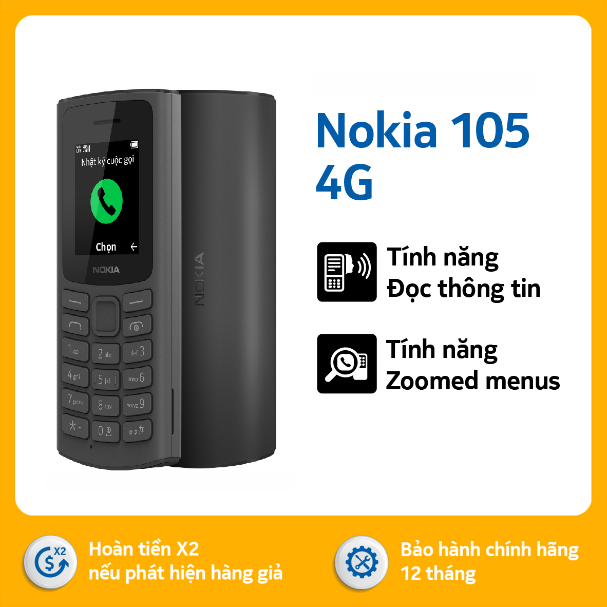 Điện thoại Nokia 105 4G pro - Hàng chính hãng