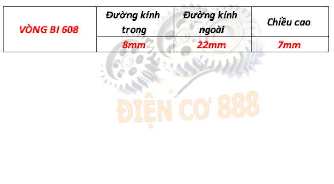 Vòng bi 608 8x22x7 (BEARING 608)