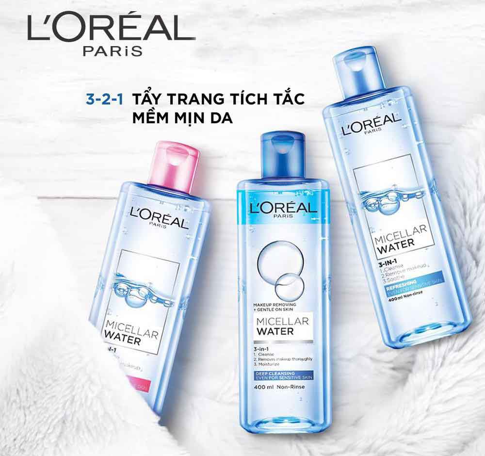 Nước Tẩy Trang L'Oreal Micellar Water 3-in-1 ( 400ml )