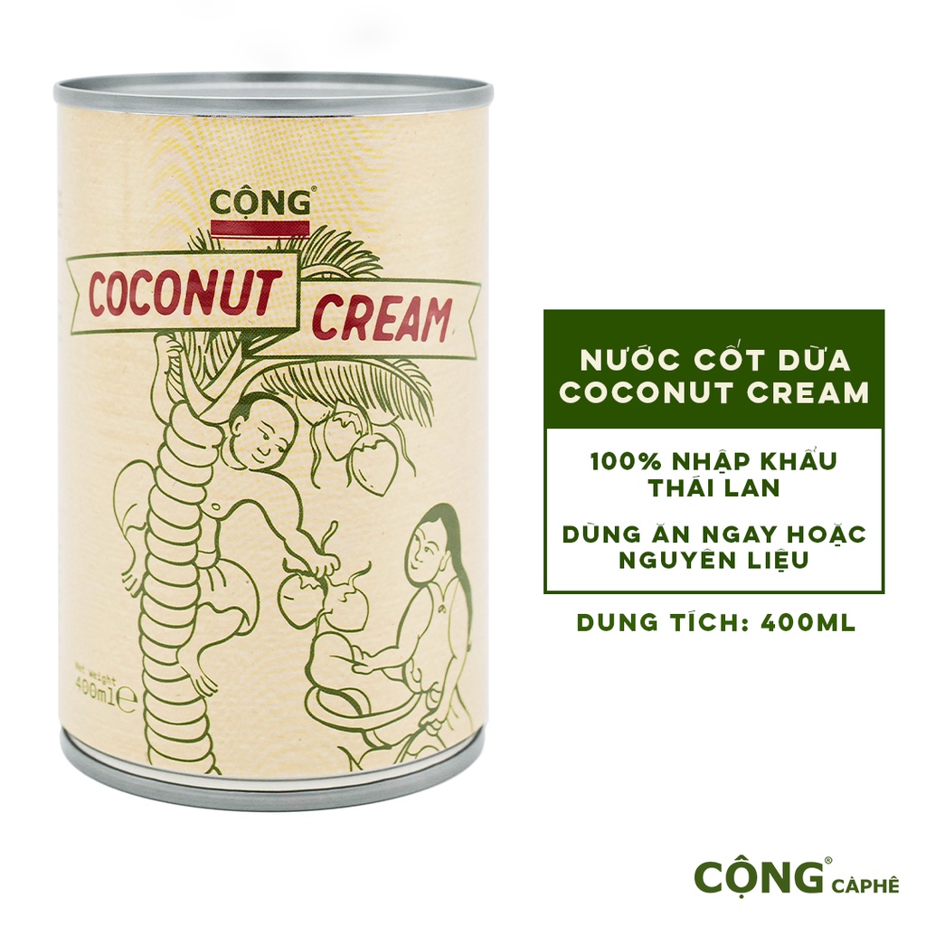 Nước Cốt Dừa Coconut Cream Cộng Cà Phê Lon 400Ml