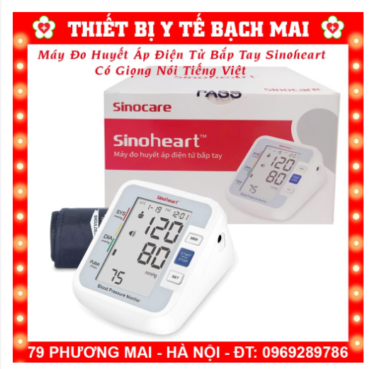 Máy Đo Huyết Áp Điện Tử Bắp Tay Sinoheart BA-801 SINOCARE + Nguồn Điện - Có Giọng Nói Tiếng Việt
