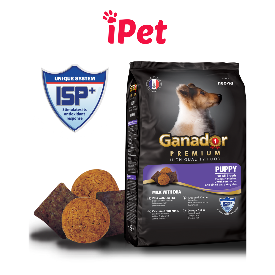 Thức Ăn Cho Chó Ganador Puppy Vị Trứng Sữa Và Sữa DHA Hạt Khô Dinh Dưỡng Cho Chó Con Gói 400g - iPet Shop