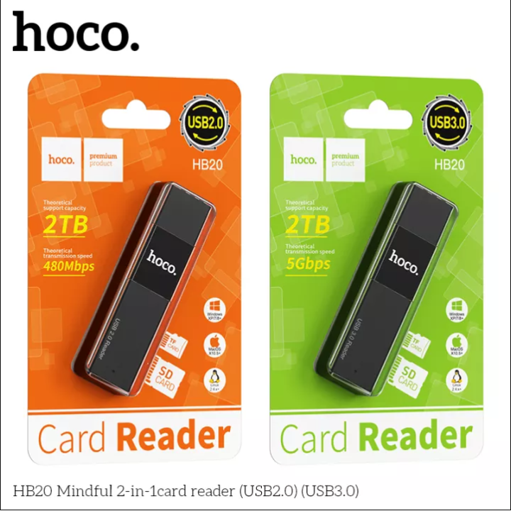 Đầu Đọc Thẻ Nhớ 2 Trong 1 Hoco HB20