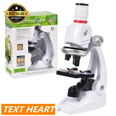 Microscope Kit Lab LED 100X-400X-1200X Home School Science Educational Toy Gift