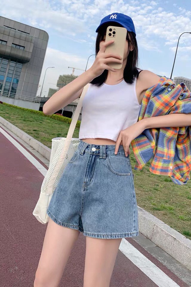Quần short jean nữ lưng cao , quần bò nữ cao cấp, quần đùi jean nữ ống rộng thời trang, siêu tôn dáng