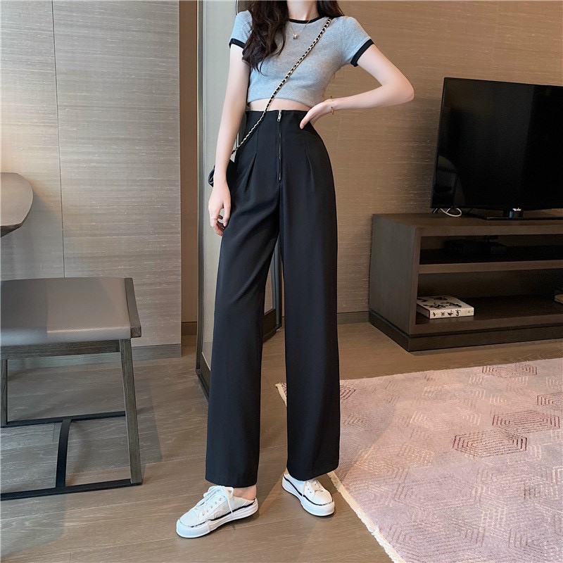 quần suông ống rông cạp liền mã 301