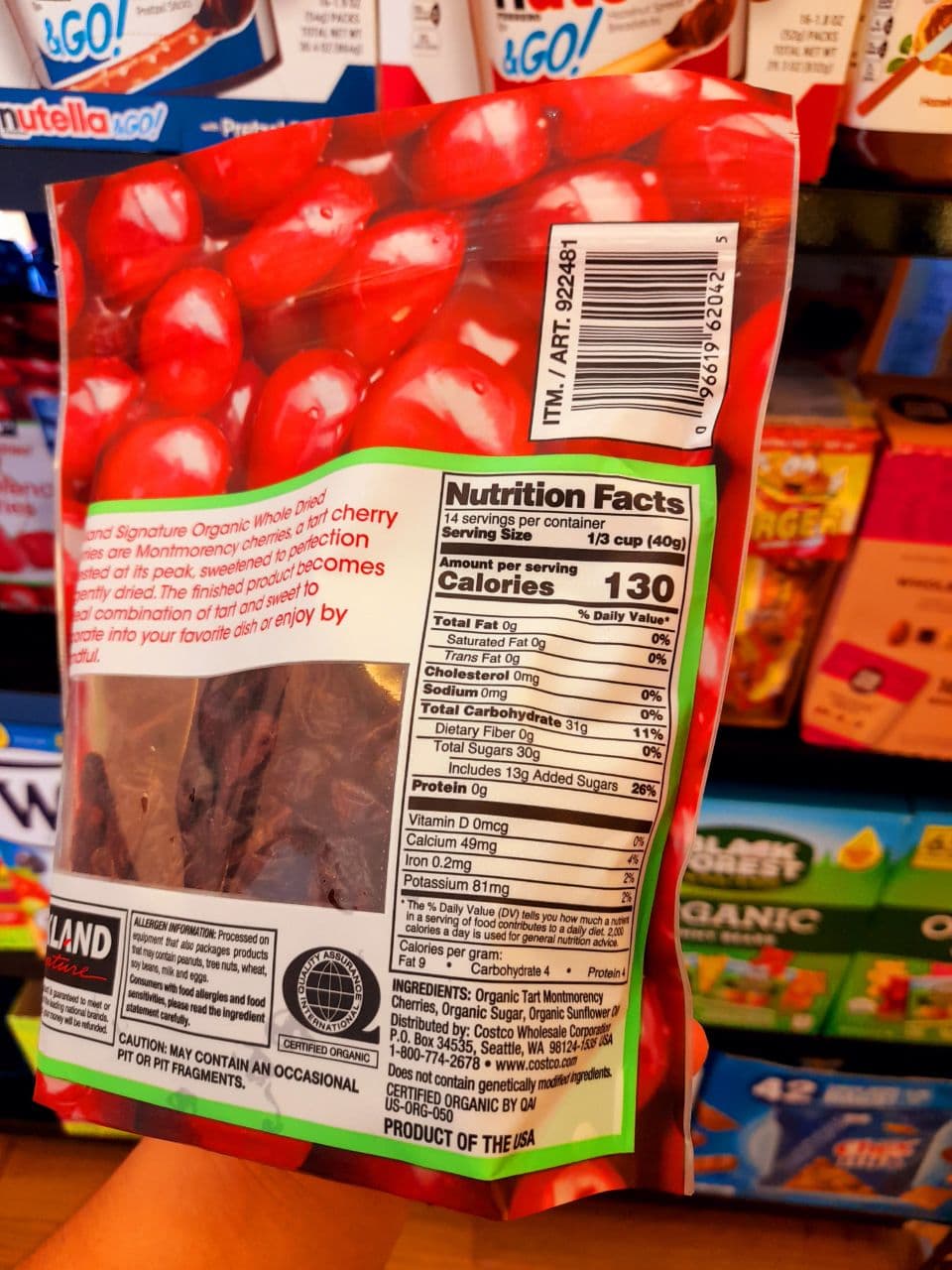 Cherry sấy khô Kirkland 567g