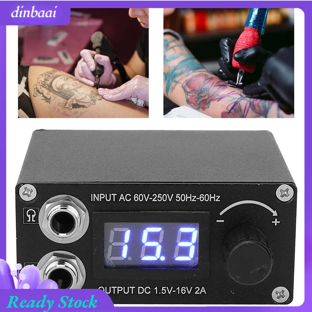 Tattoo Machine Power Supply, Black Tattoo Power Source Lightweight Stable Performance with Power Cord for Tattoo Shop