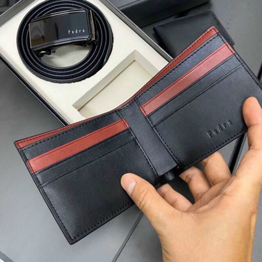 Set Ví Thắt Lưng PEDRO nam full box, túi giấy hàng [TẶNG KÈM CARDHOLDER]