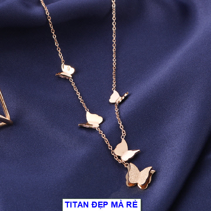 Beautiful gold chains for women titanium stylized 5 butterfly beautiful-the standard titanium color ball đẹp-commitment 1 Đổi 1 if rust