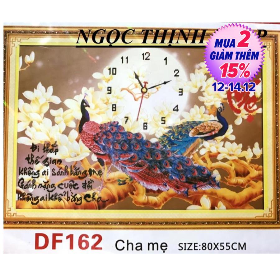 Tranh đính đá 5d - chữ cha mẹ 03 -tranh tự đính đá