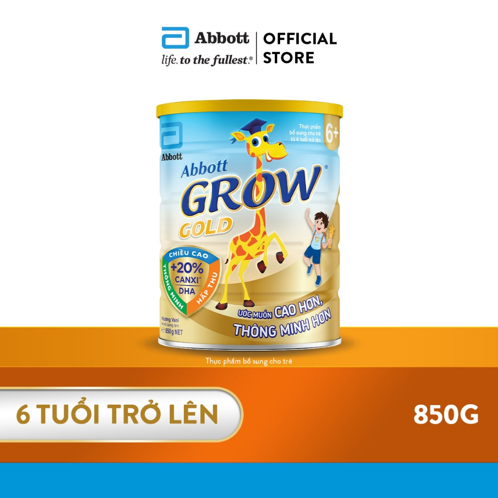 Sữa bột Abbott Grow Gold 6+ 850g