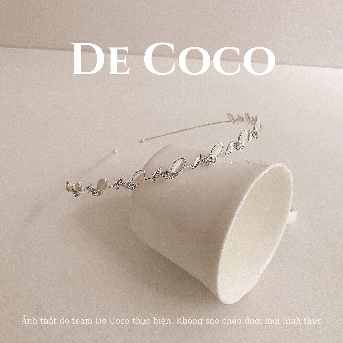 Bờm tóc, cài tóc, băng đô hình lá đính đá Juleen De Coco