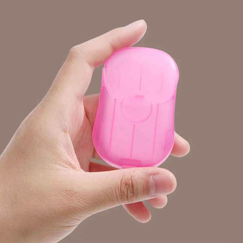 Travel paper soap using a compact