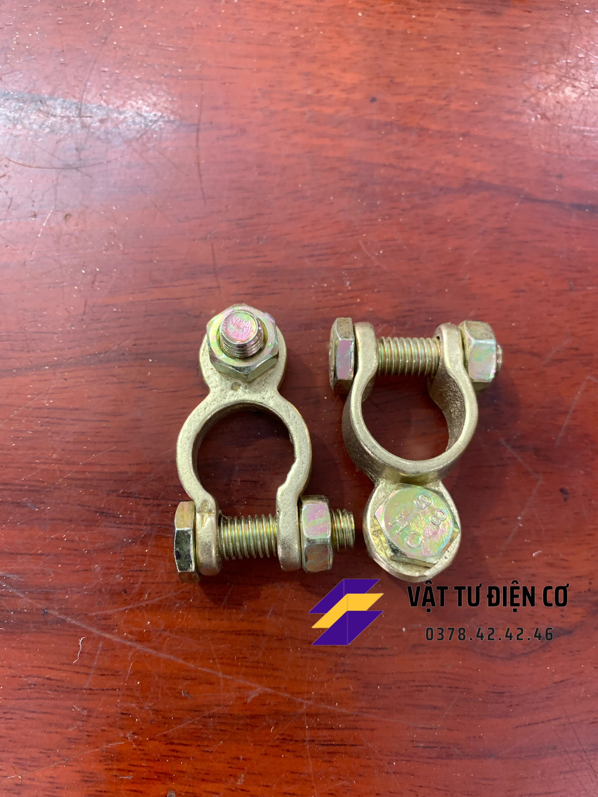 CỌC BÌNH ẮC QUY ĐỒNG THAU ĐẦU BỌP TRÒN LỚN PHI 18 (D18MM) - 1 CẶP