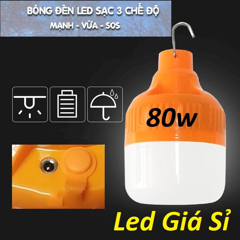 Bóng đèn LED sạc tích điện 80w - bảo hành 06 tháng