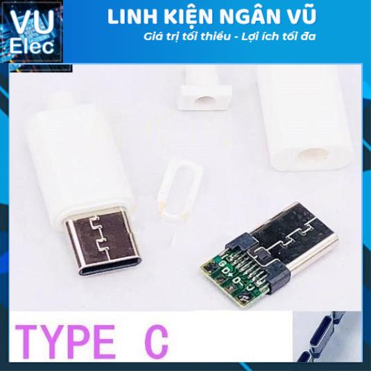 Đầu Jack USB Type-C màu trắng