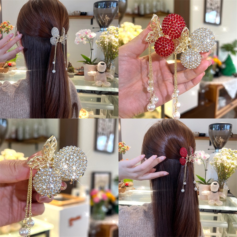 Clip hair claws crab applique luxury stone