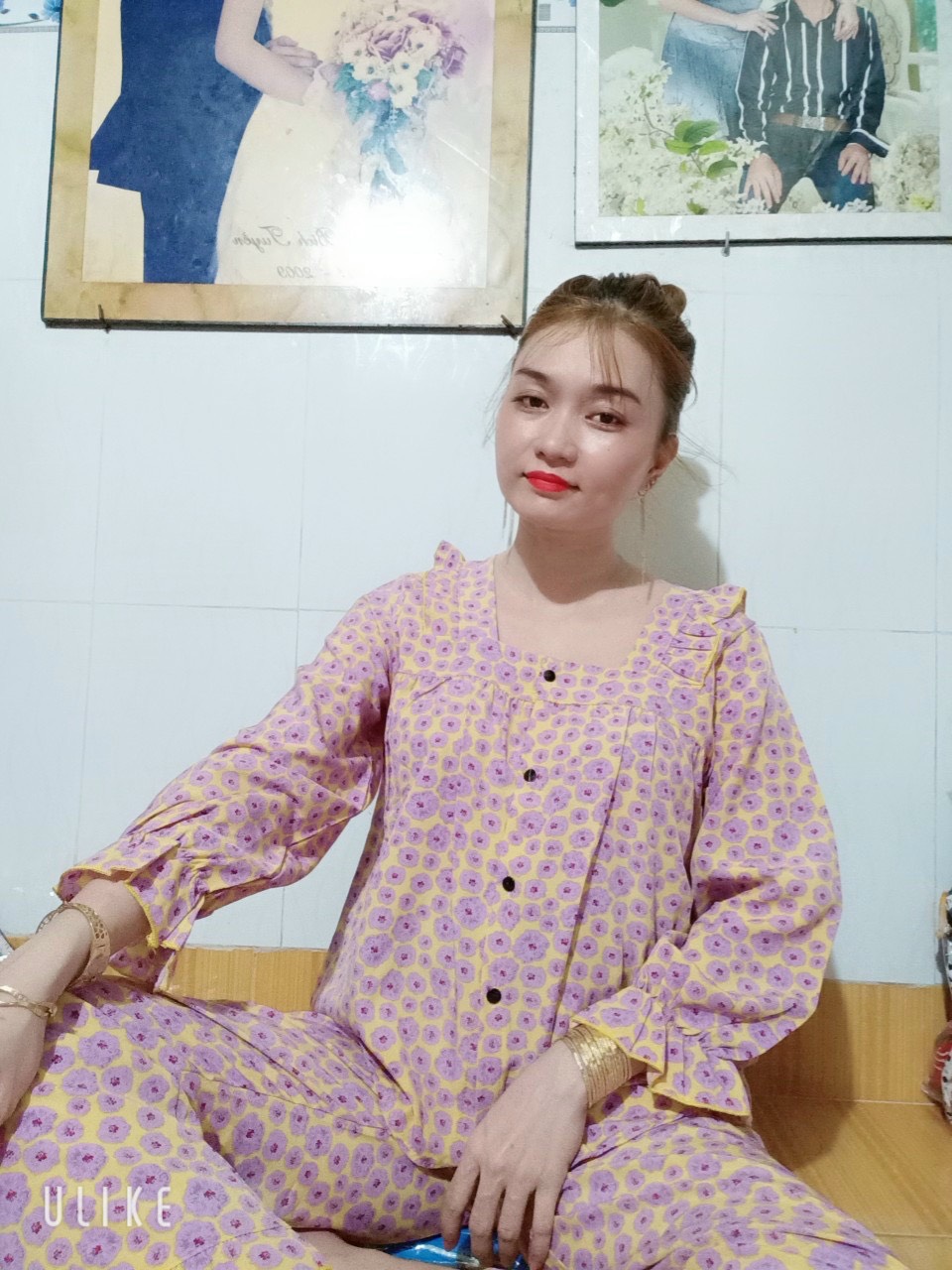 Set Bộ Mặc Nhà Tay Dài Cổ Vuông Có Túi Vải Lụa Hàn Mềm Mại Freesize Dưới 60KG Đồ Bộ Tay Dài Kiểu Tiểu Thư Viền Bèo