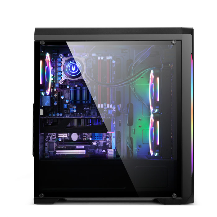 Vỏ Thùng Case Golden Field N23B (RGB + Điều khiển, Mặt cường lực, Vách Mica)