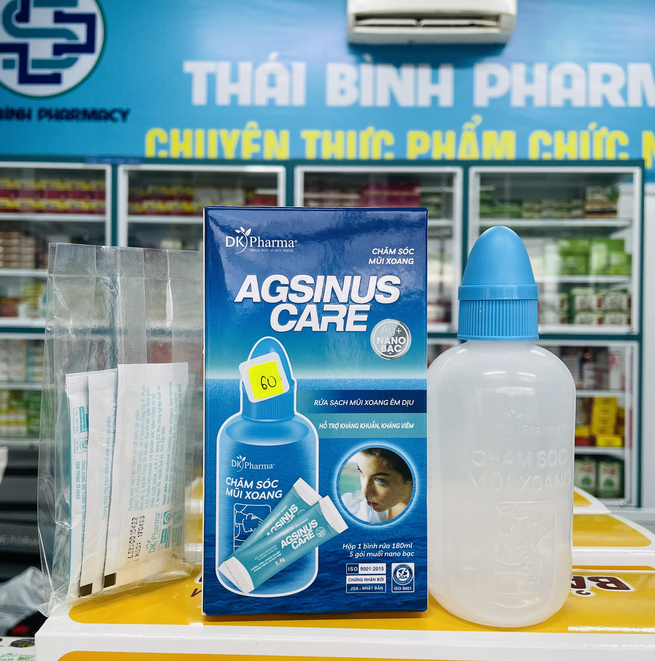 Bình rửa mũi Dược Khoa Agsinus Care (tặng kèm 5 bịch muối rửa)