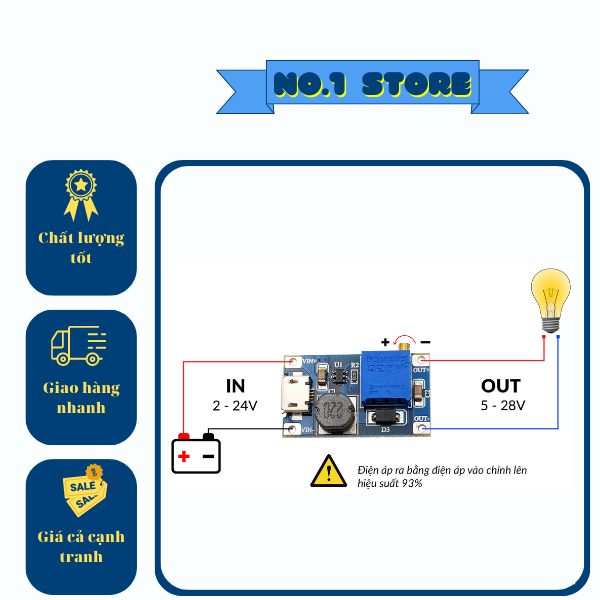 Mạch tăng áp HT016/MT3608 2-24V lên 5-28V BOOST DC-DC Mini